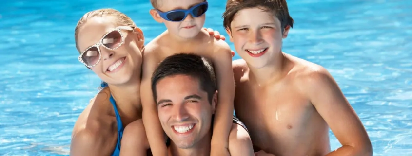 Happy Family in the Pool